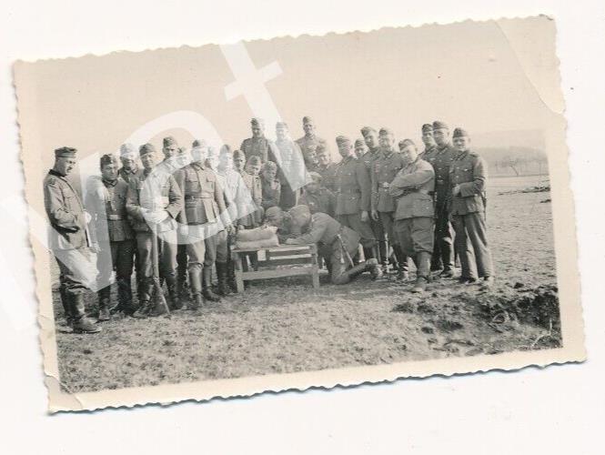 Photo WW II Wehrmacht Soldiers Shooting Range Exercise Poland Polska L1.72