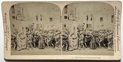 The Life of Jesus Biblical Scene With Puppets Stereo Photo Circa 1900 Vintage §n3