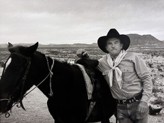 CHRIS REGAS 20th c. American Dallas Texas GELATIN SILVER PHOTOGRAPH Cowboy Horse