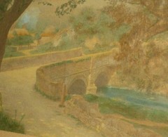 Wallace Nutting «The Tree At The Bridge» Hand Colored Photo