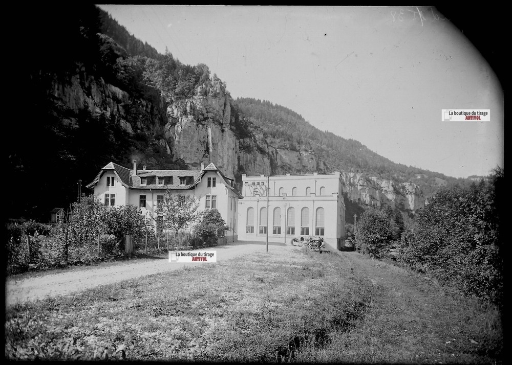 Old Black And White Photo Glass Plate Negative 13X18 Cm Central Refrain Water