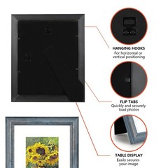 YOUNG POONG 8×10 Picture Frame，Display Pictures 5×7 with Mat or 8×10 With