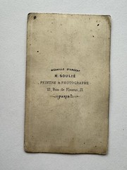 orig. CDV photography photograph vintage album print 1860 H. Soulie Paris