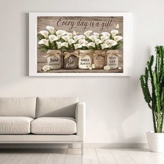 Rustic Calla Lily Wall Art Printable Farmhouse Quote Jar Minimalist Decor Gift