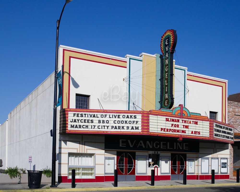 8×10 Photo of Evangeline Theatre, New Iberia, Louisiana. Free Shipping.