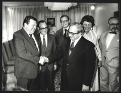 Photograph PA Werek, Bonn, F. J. Strauss in Israel with President Navon