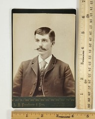 Antique Cabinet Card Nicely Dressed Man with Mustache Des Moines Iowa