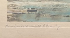 Vintage Framed HARRIS Hand Painted photo Circa early 20TH century Ausable Chasms