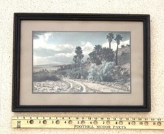 Lg VTG J.M. Garrison Hand Tinted Oil Color Photo Palm Canyon 15.5”x21.5” VGC