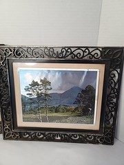 Vintage Pair Dufex Prints FJ Warren LTD Foil Landscape Matted In Plastic Frames