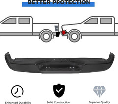 Rear Step Bumper Steel Compatible with 2005-2015 Toyota Tacoma Replacement for T