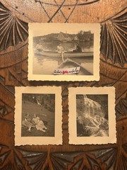 ❤️Lot 3 Photos Beautiful Women Girl Pose Nature Boat Dress River 30s-40s BDM ~4×6