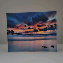 Contemporary Sunset Seascape Unframed Sky Clouds 8 x 10 Metal Sign