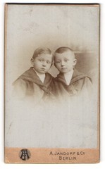 Photograph A. Jandorf & Co., Berlin, portrait of two little boys in sailor’s dance