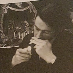 Photo Antique, Vintage, Young Couple at Table, Smoking, Reading, Christmas