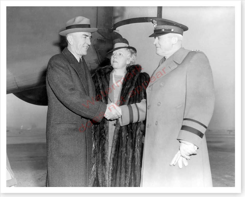 Eddie Rickenbacker With General Henry Hap Arnold 1942 Silver Halide Photo