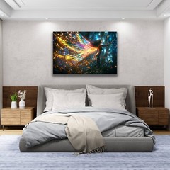 Fairy Art, Vibrant Fantasy Artwork Translucent Wings, Neon Fairy, Magical Glow