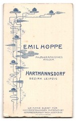 Photograph Emil Hoppe, Hartmannsdorf, portrait young lady in black dress