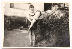 Photo 1959 boy boy 2 school entry sugar cone enrollment vintage G21
