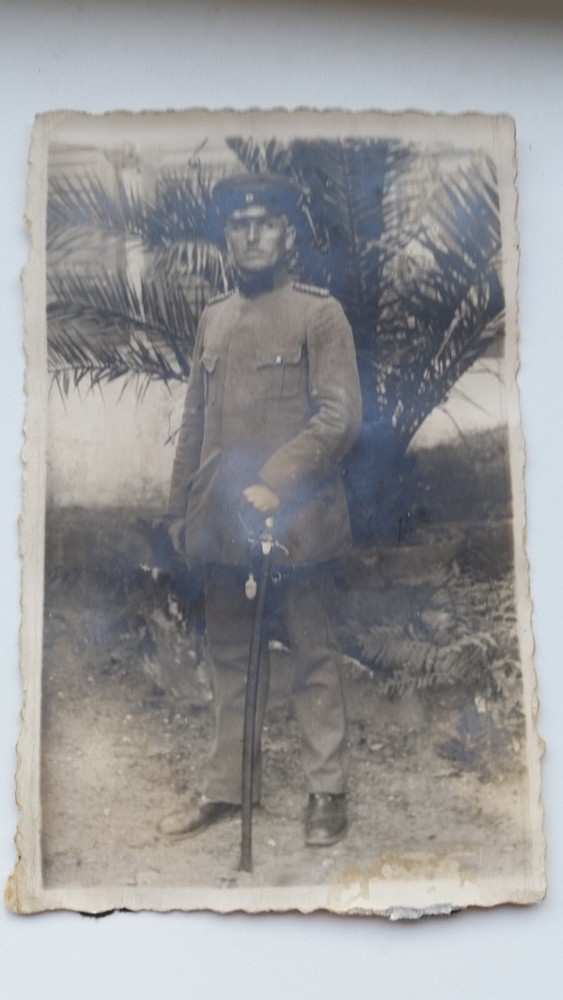 Photo 16R813 Soldier Uniform Sword c.1910s approx 9x14cm