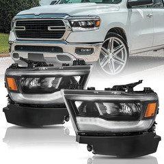 LED Headlight Assembly Fit for 2019-2024 Dodge Ram 1500, Factory Type Direct Rep