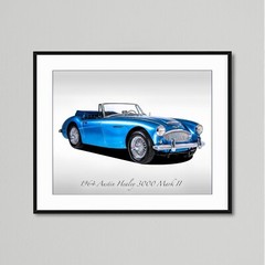 Classic Cars – 1964 Austin Healy 3000 Mark II – Blue – Print