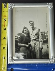 Vintage 1938 – 1942 Lot of 3 Black & White Photos Couple, A Guy & Lady on a Log