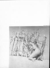 Org French 50s-70s Nude Large (9 x 12) Lithograph- Naturism- Woman- Blond- Butt