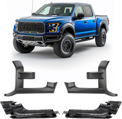 Pair Headlight Molding+Headlight Bracket Compatible with 2017-2019 Ford F150 Rap