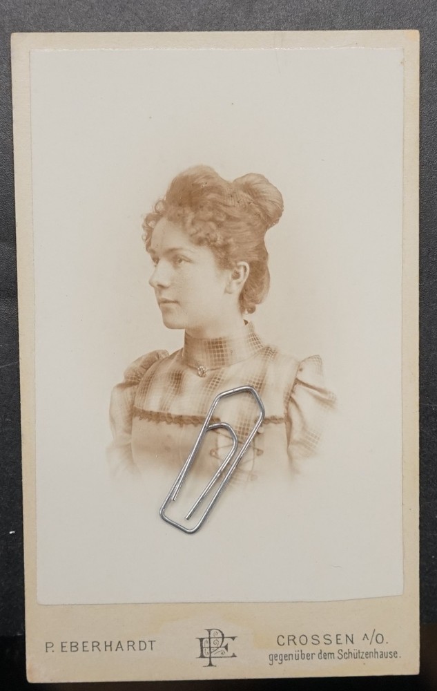 Photo CDV KAB portrait businesswoman Eisermann Crossen or Poland profile youth