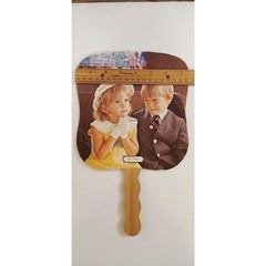 Vintage «Sunday Morning» Church Hand Fan, Card Stock & Wood