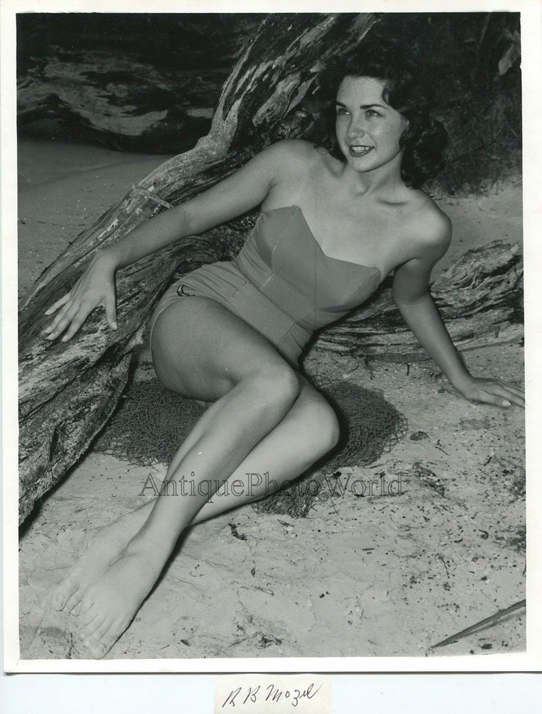 Pretty woman on sand vintage photo by B. Mozert
