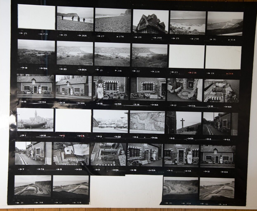 Photo Print Large Contact Sheet 1980 Various Views Normandy 40X50cm