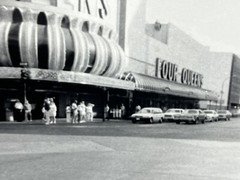 VTG 1980s Las Vegas B&W Photograph Four Queens Casino, Man Drinking A Beer