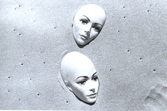 Faces in the Sand 12 x 16 Photograph-1980s-Mark Bugzester