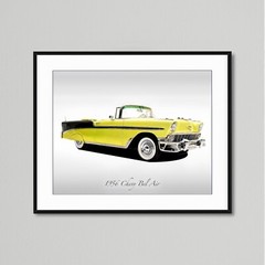 Classic Cars – 1956 Chevy Bel Air – Yellow – Print