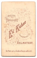 Photograph Eduard Kühne, Helmstedt, Neumärkerstraße 279, portrait of a young M