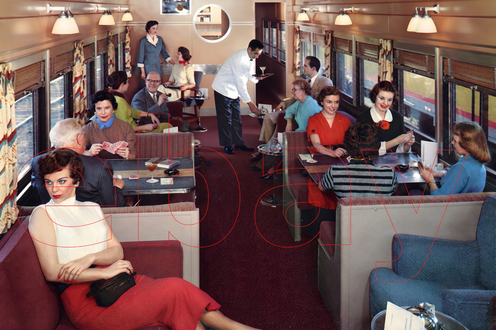 Photo Art Print of the Union Pacific Railroad’s Challenger Club Lounge ca. 1950s