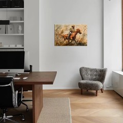 Western Cowboy Wall Art Pictures Cowboys on Horseback Horses on Dusty Ranch W…