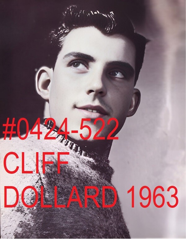VINTAGE MALE PORTRAIT #0424-522 -cliff dollard 1963 – free shipping in usa