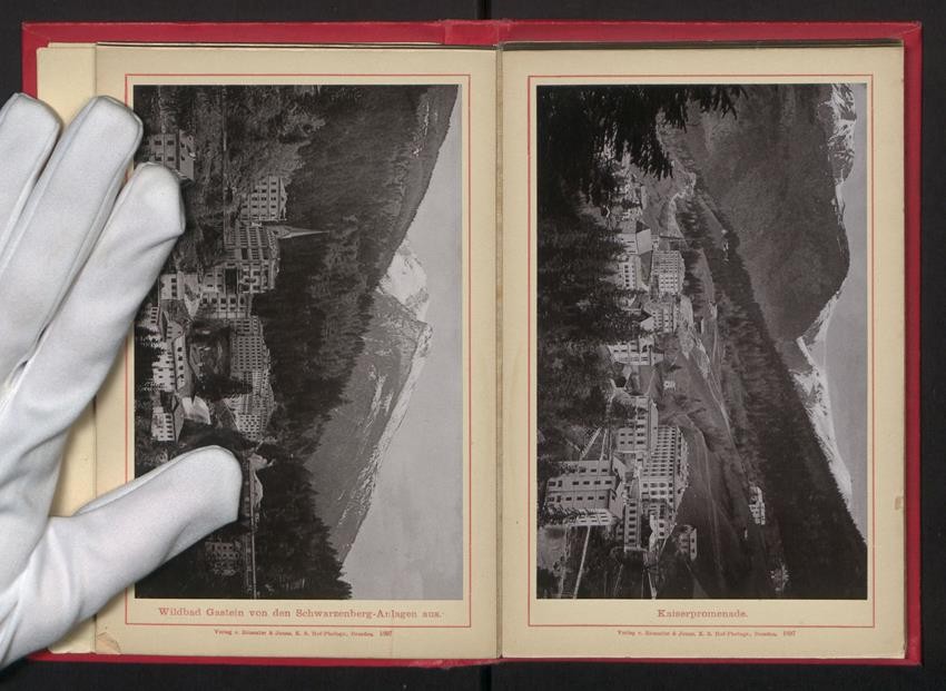 Photo Album with 12 Photographs, View Bad Gastein, Imperial Promenade, Schreckbrüc