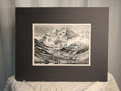 Ansel Adams Maroon Bells Flat Framed Museum Graphics 16×20 Matte Photo