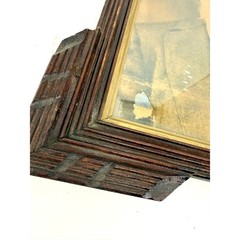 Haunted Antique Sepia Portrait Man Ornate Wood Frame Gothic Wall Art 1800s Photo