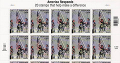 9/11 Heroes 2001 America Responds Mint Sheet