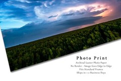 Storm Photography Print: Nebraska Supercell Thunderstorm Lightning Sky Picture