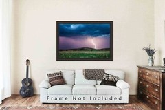 Storm Lightning Kansas Thunderstorm Weather Stormy Night Photography Print