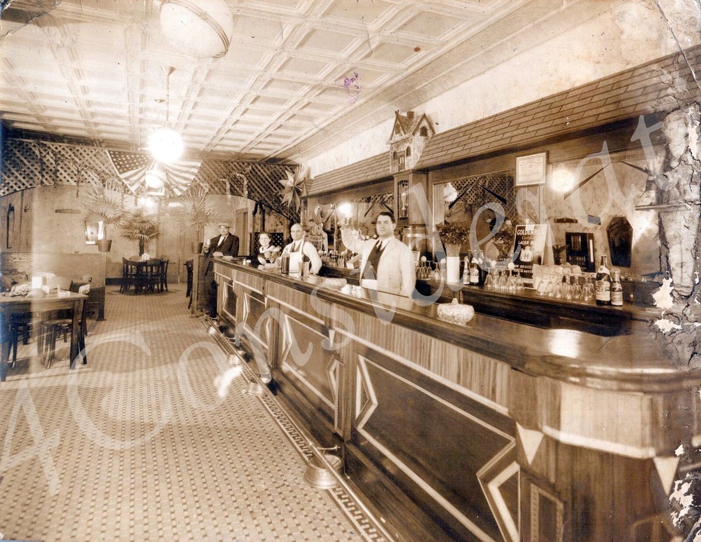 1930s NYC 8th Ave 28 street Original OOAK Sepia Photo Heavy linen paper T4H