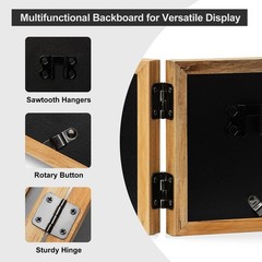 3 Hinged Picture Frame Trifold Combo Pine Wood with Real Glass, Display Two 4…