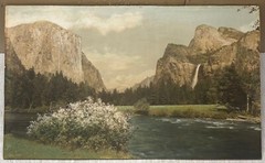 Antique ‘Gates of YOSEMITE El Capitan’ Hand Colored MAMMOTH ALBUMEN Photograph