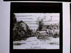 Erzgebirge cities after old engravings Annaberg etc. 14 historical glass pictures